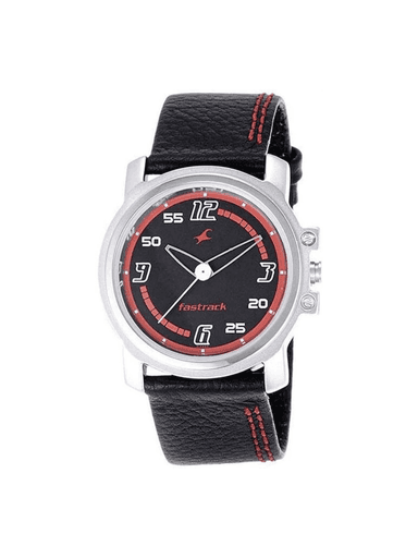 Men’s Black Leather Strap | Stylish White Dial Premium Wrist Watch