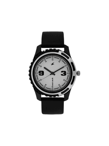 Men’s Black Leather Strap | White Dial Premium Classic Wrist Watch