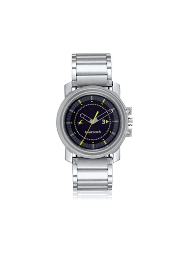 Men’s Silver Stainless Steel| Black Dial Premium Stylish Wrist Watch